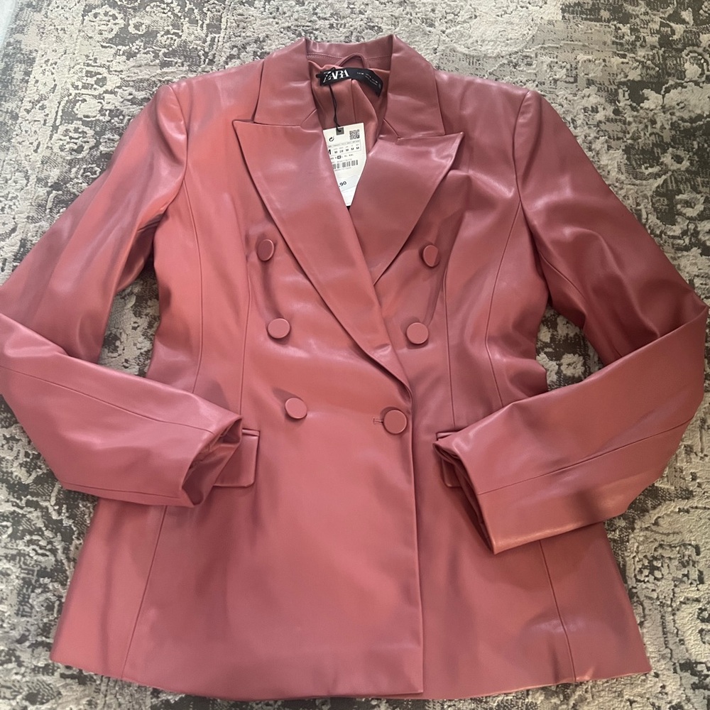 SOLD. Zara leather blazer